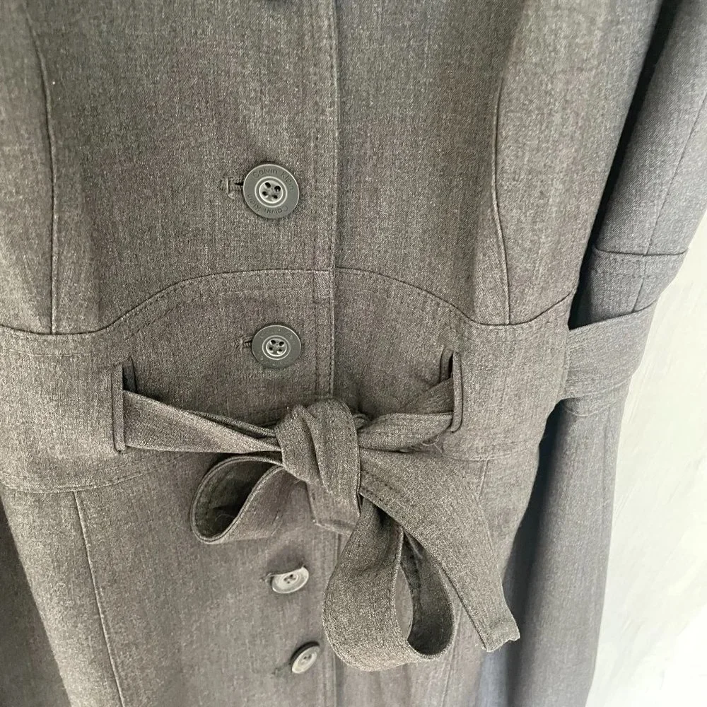 Calvin Klein Button Down Tie Waist Pencil Dress - Picture 3 of 5